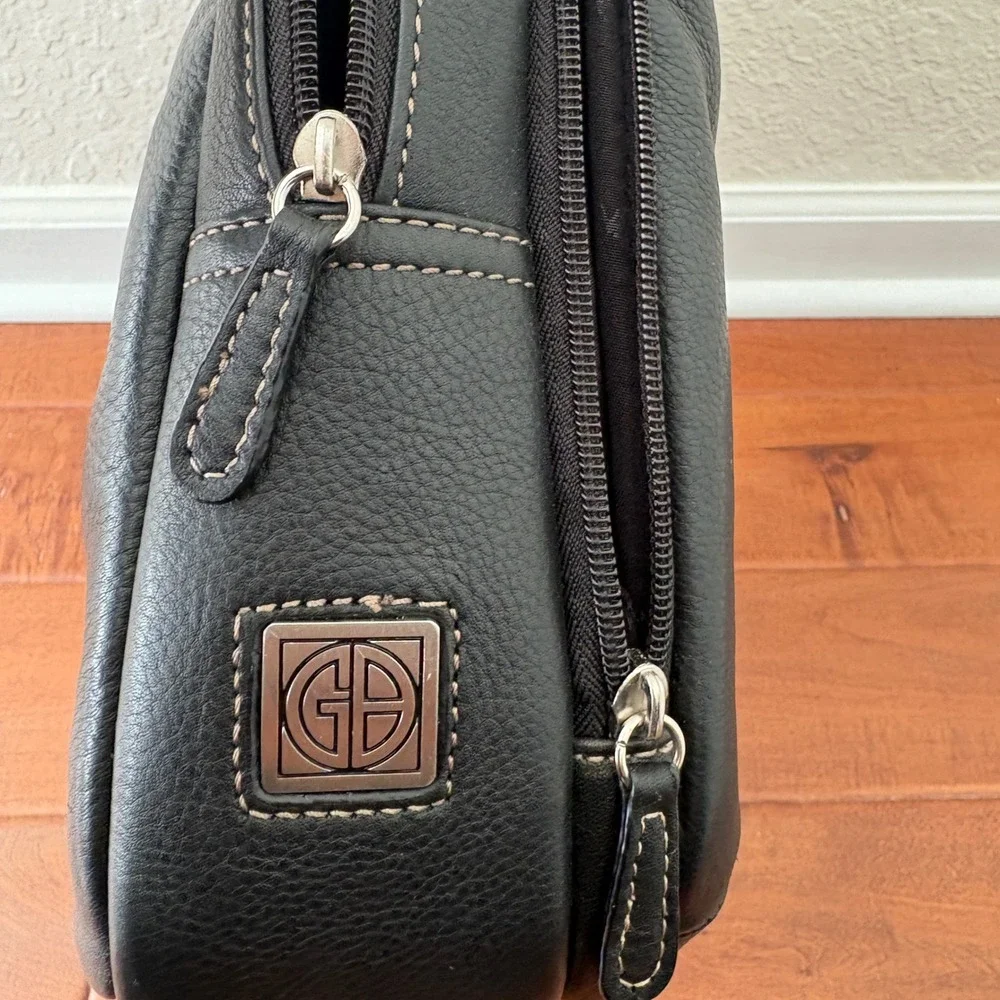 Giani Bernini Laptop Tote Bag Multi-Compartment‎ Leather, Womens Large Black